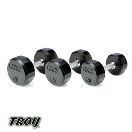 Rubber 12 Sided Dumbbell Set Troy Barbell