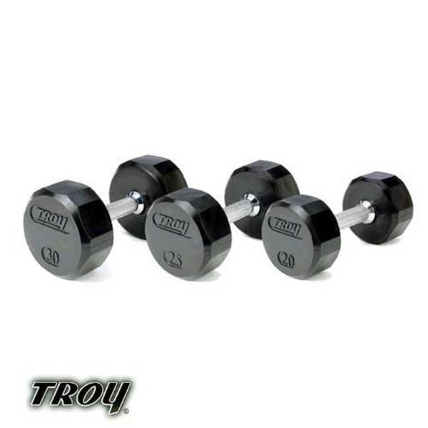 Rubber 12 Sided Dumbbell Set Troy Barbell