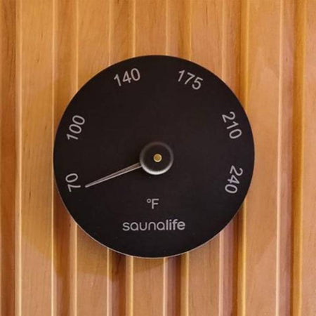 Sauna thermometer Black SaunaLife wall