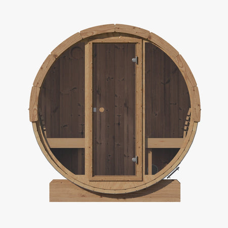SaunaLife E8 6-Person Barrel Sauna With Front Glass