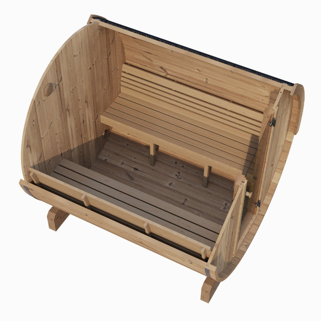 SaunaLife Model E8 Traditional Sauna Barrel Top View