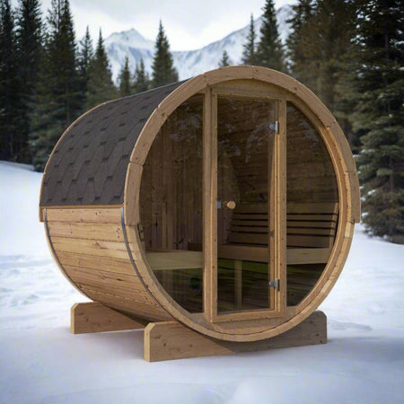 SaunaLife Model E8G Sauna Barrel Outside