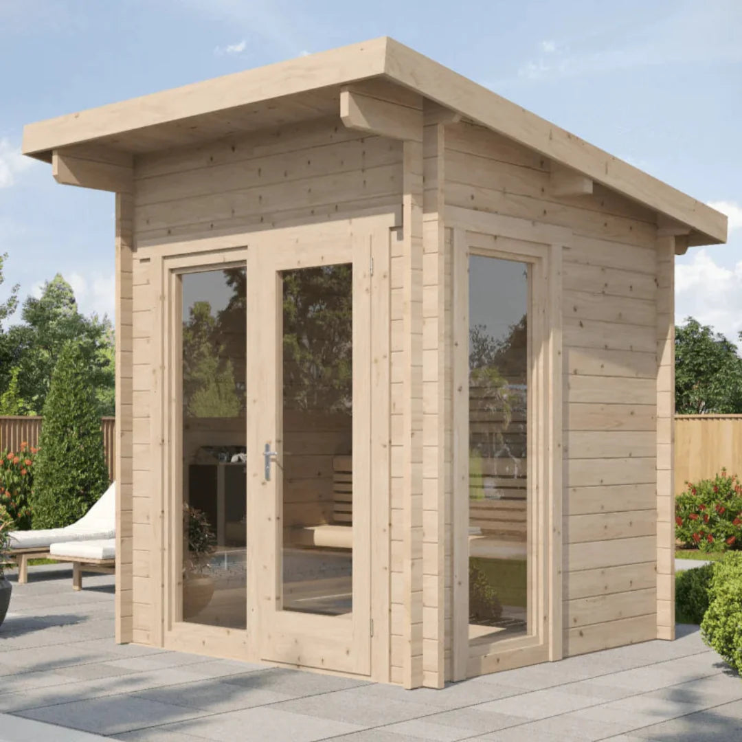 SaunaLife Model G4 Outdoor Home Sauna Kit Yard
