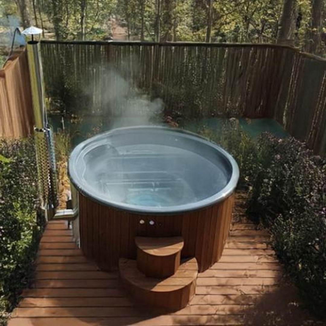 SaunaLife Model S4N Wood Burning Outdoor Hot Tub