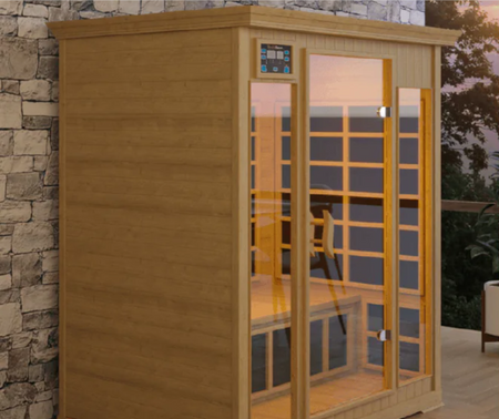 Spacious Corner Infrared Sauna 4 Person By HealthSmart