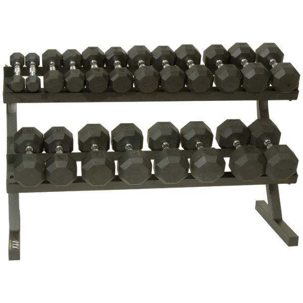 Troy VTX-10 Pair Rubber Dumbbell Set with Rack