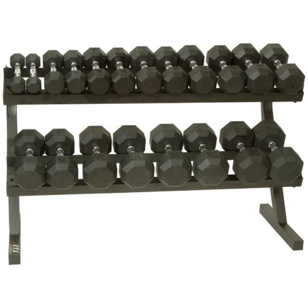 Troy VTX-10 Pair Rubber Dumbbell Set with Rack