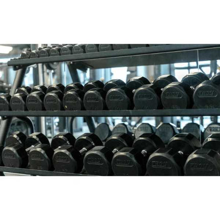 VTX 3-tier Dumbbell Rack with 5-75lbs Rubber Dumbbells
