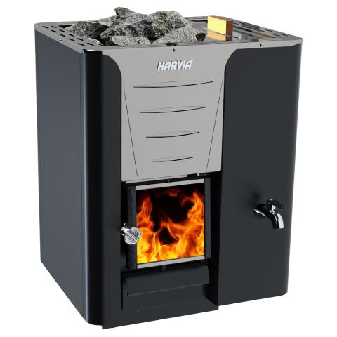 Harvia PRO 20RS 24.1kW Wood Burning Sauna Stove w/ Water Tank | WK200RS