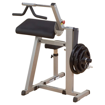 body solid cam series gcbt380 biceps and triceps machine corner view