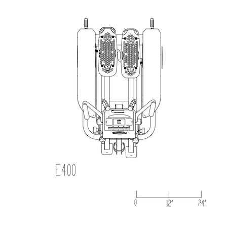 body solid elliptical trainer e400 top view dimensions