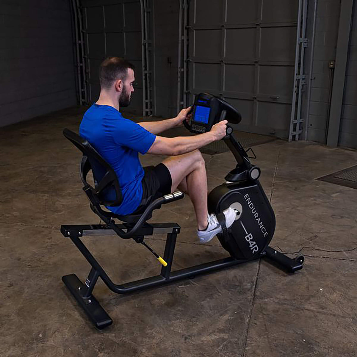 body solid endurance b4rb recumbent bike back side view