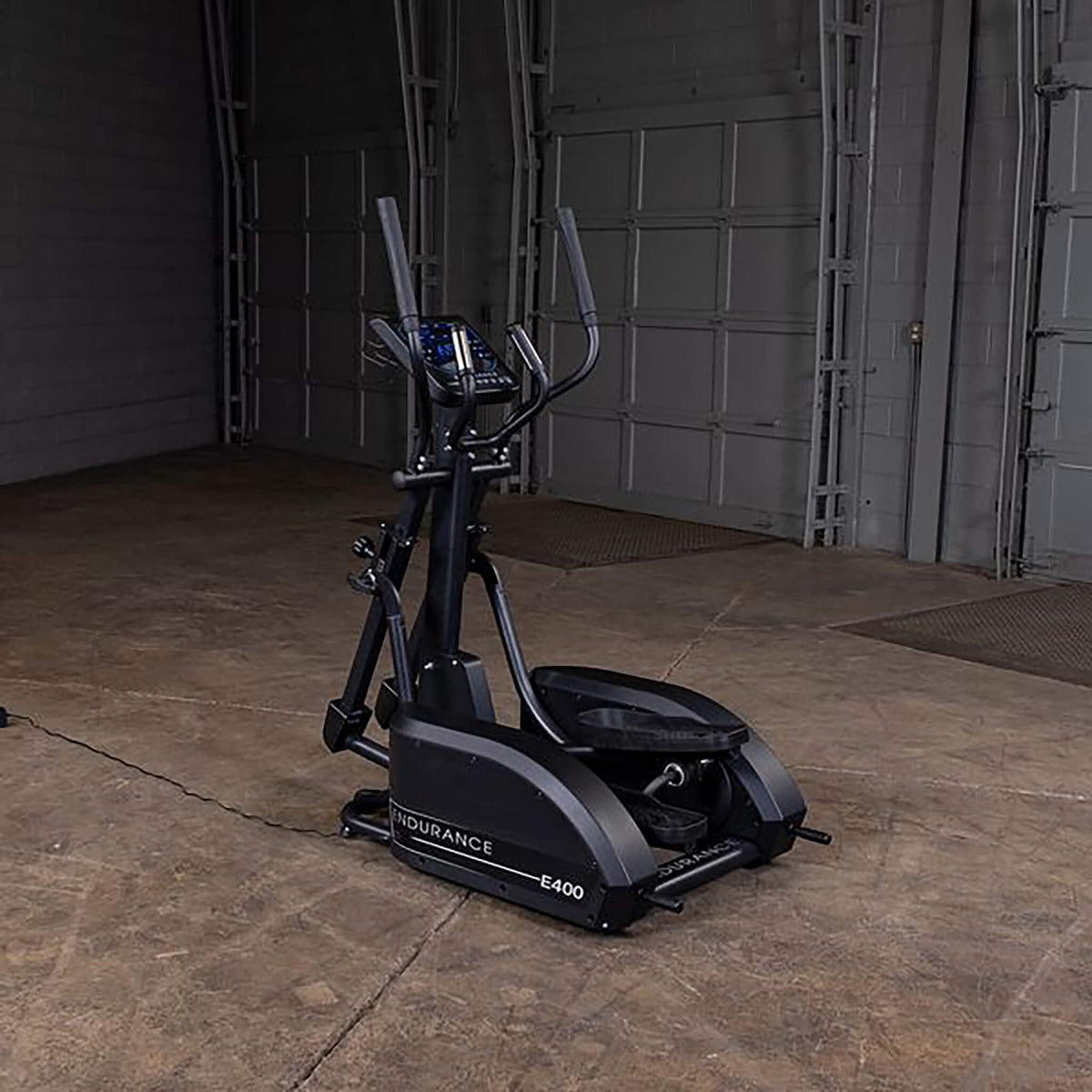 body solid endurance elliptical trainer e400 back side view