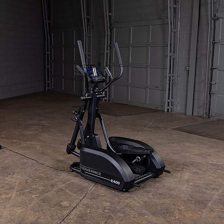body solid endurance elliptical trainer e400 back side view