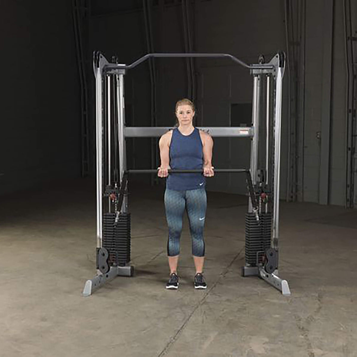 body solid gdcc200 functional training center biceps curl with lat bar