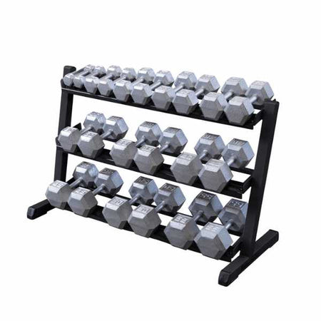 body-solid gdr48b black 3-tier horizontal 48-inch dumbell rack