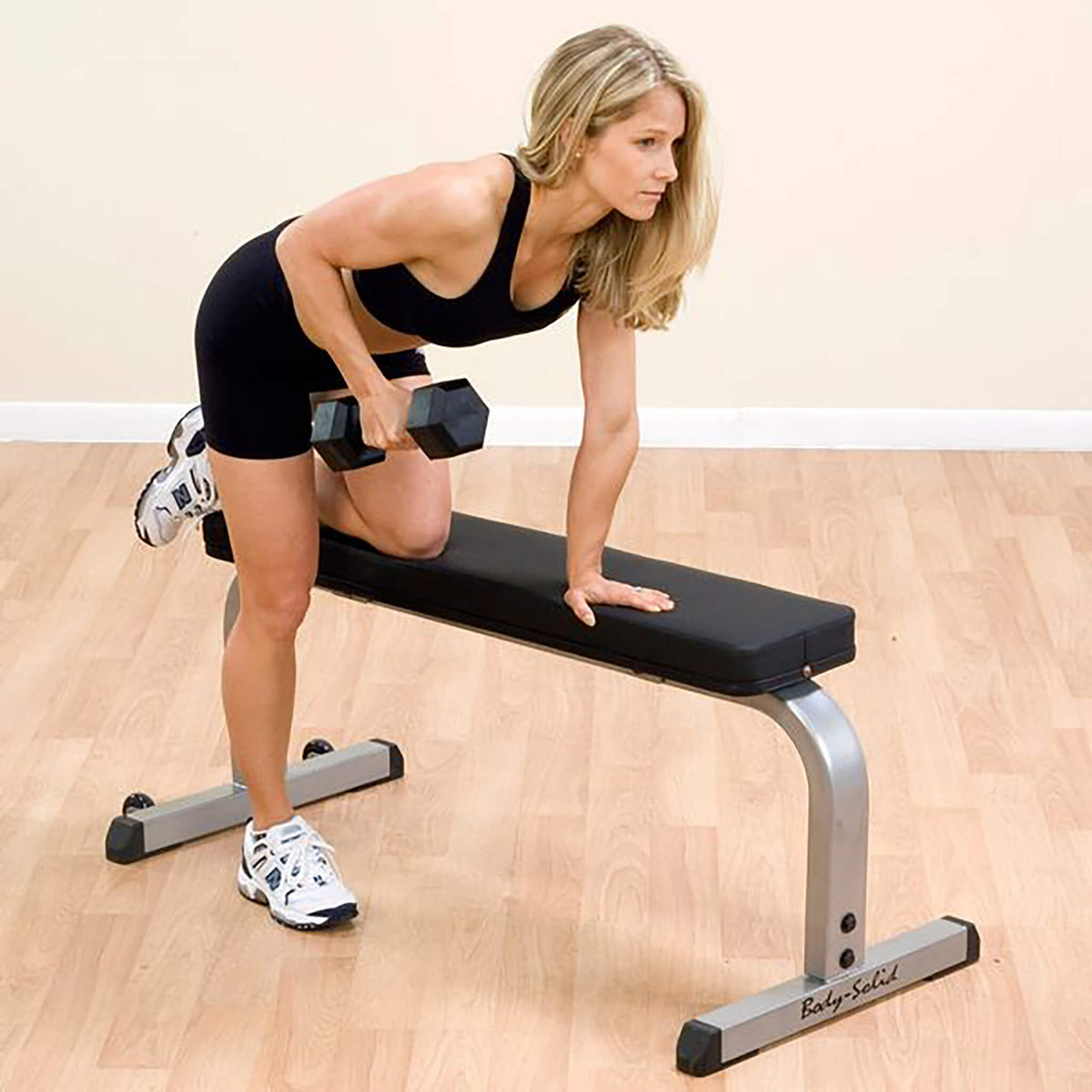 body solid gfb350 flat bench bend over row