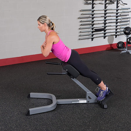 body solid ghyp345 45 back hyperextension forward arms across