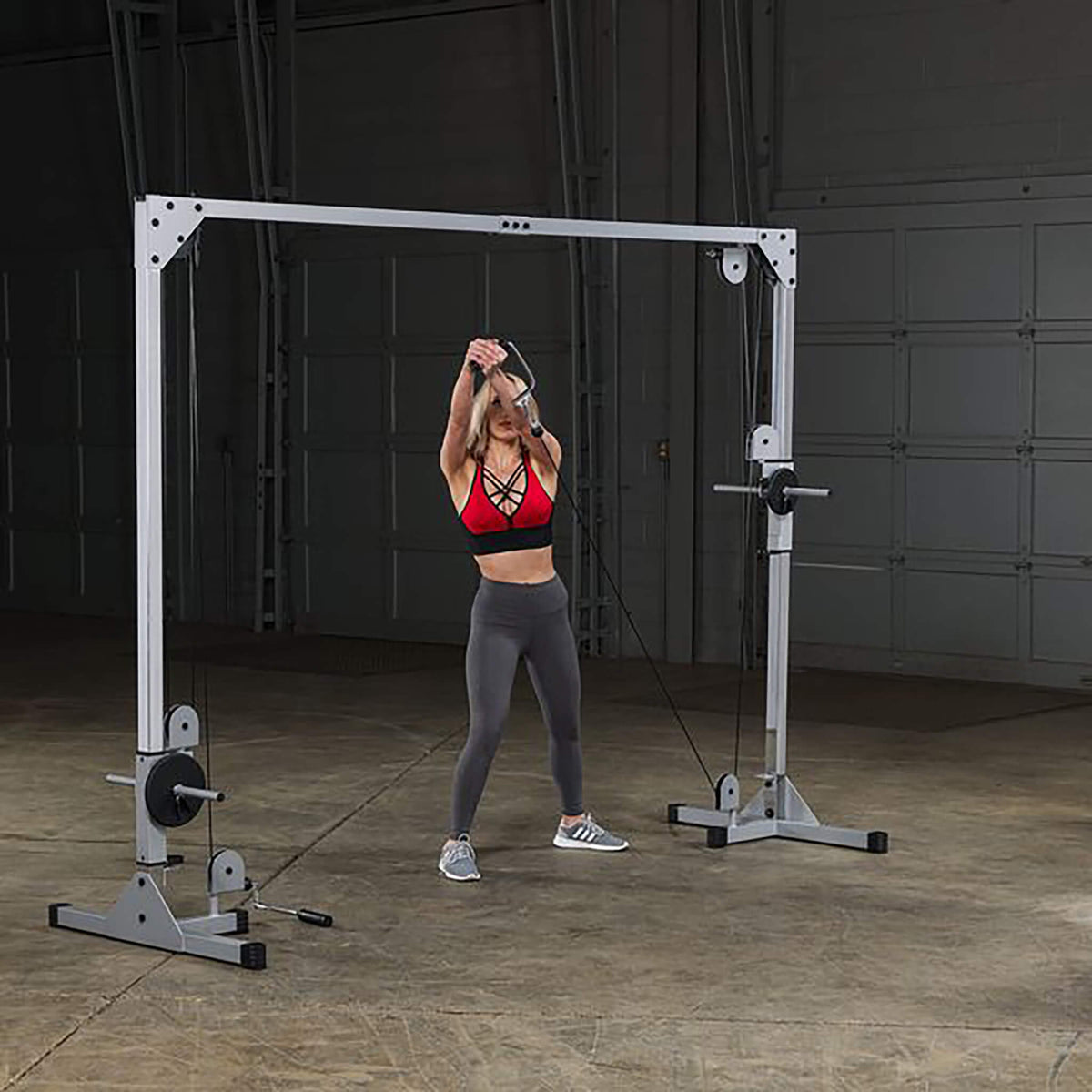 body solid pcco90x cable crossover machine reverse wood chop