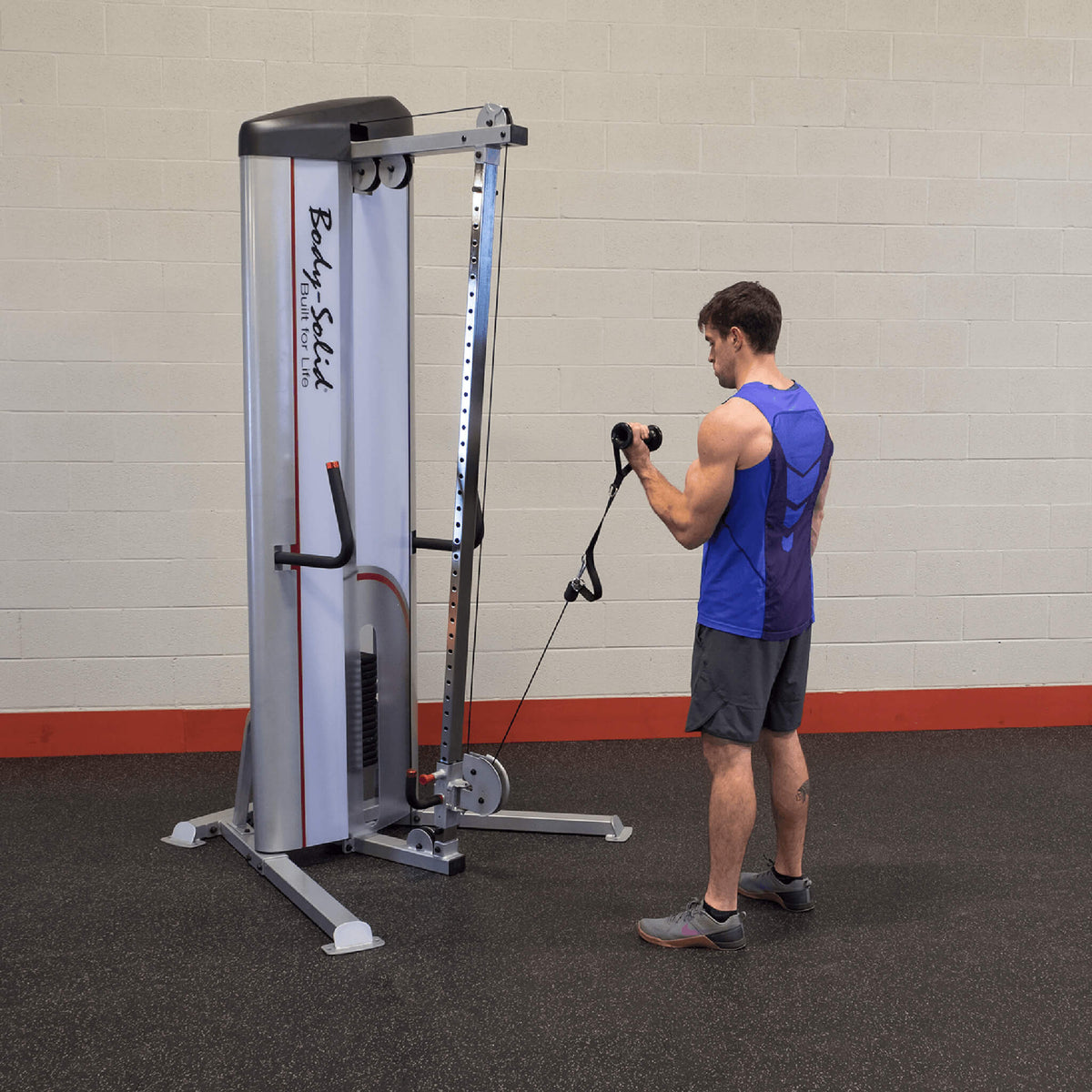 body solid pro clubline cable column bicep curl man