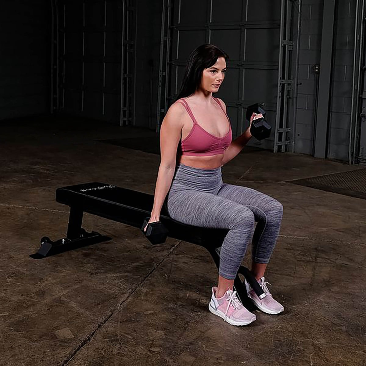 body solid pro clubline flat bench sfb125 biceps curl