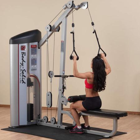 body solid pro clubline lat pull seated row s2lat front side woman
