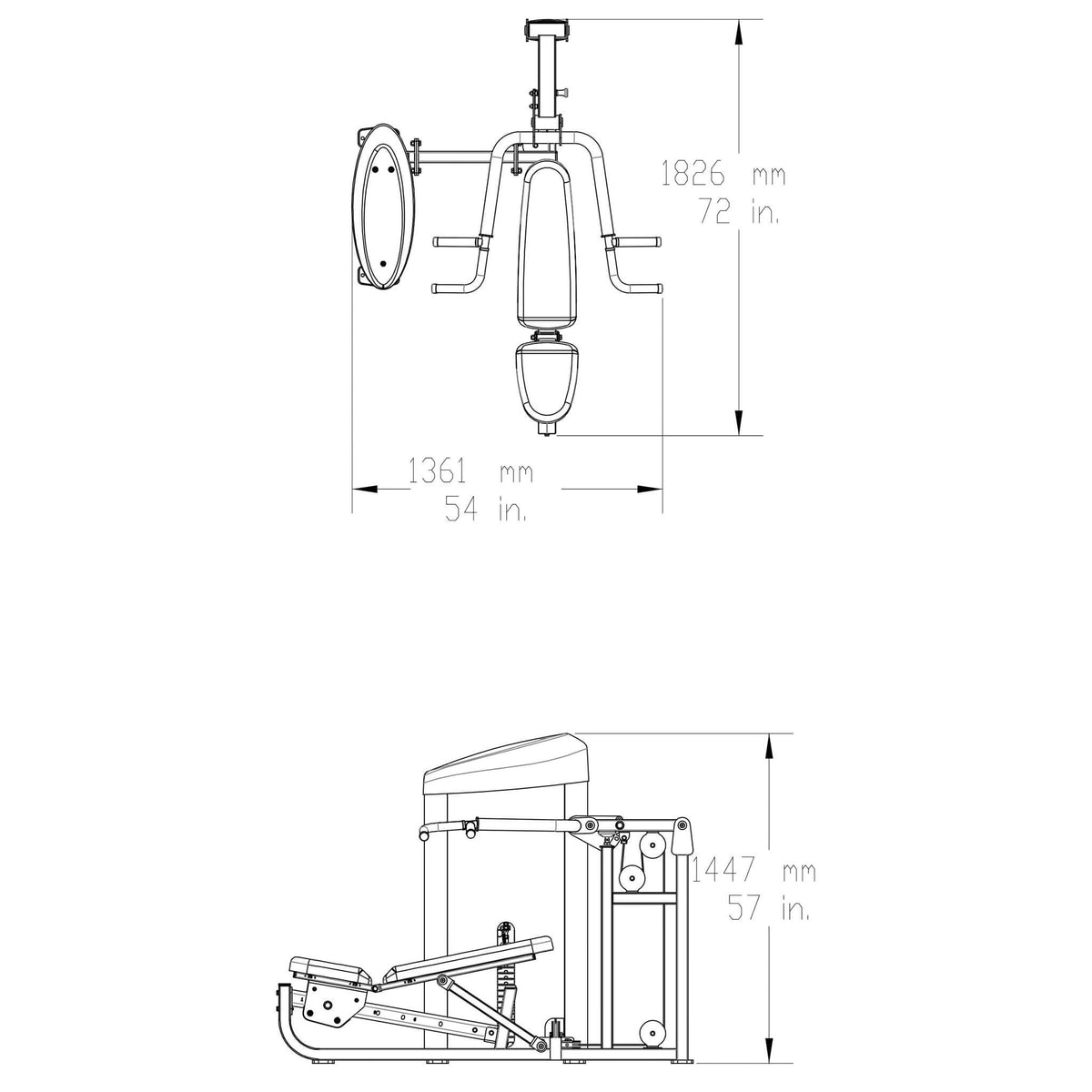 body solid pro clubline s2mp series ii multi press dimensions