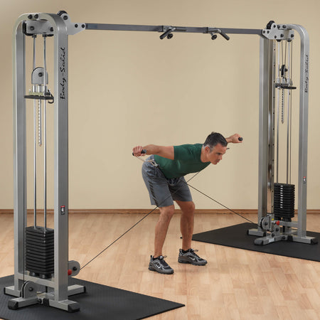 body solid pro clubline scc1200g cable crossover machine bent over reverse fly