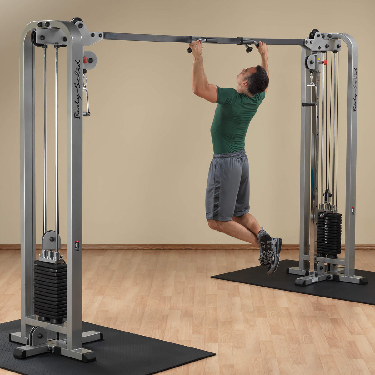 body solid pro clubline scc1200g cable crossover machine chin up