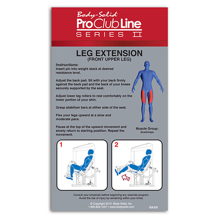 body solid s2lex pro clubline leg extension exercises