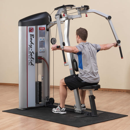 body solid s2pec pro clubline series ii pec deck and rear delt showing rear delt exercise