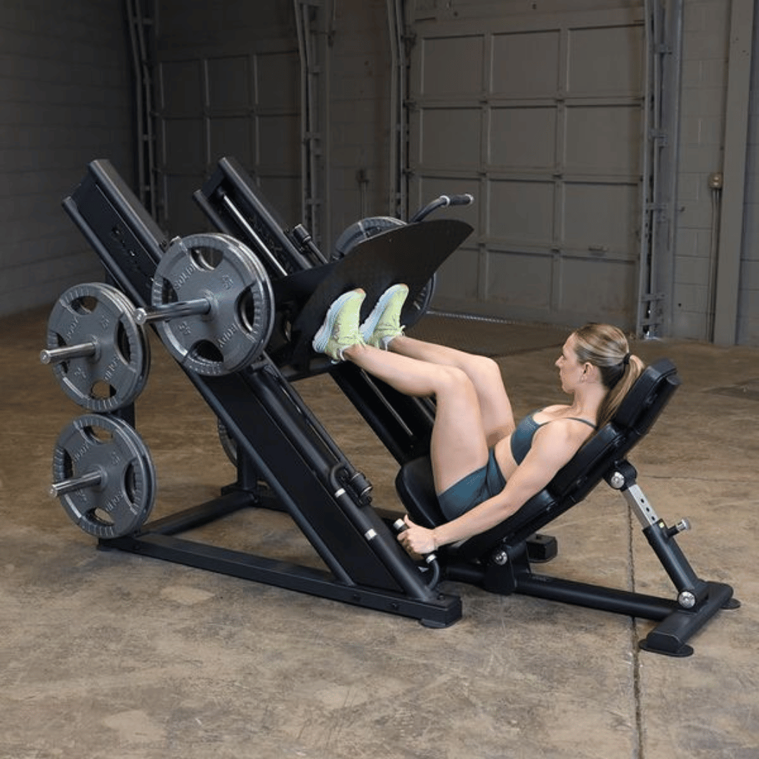 body solid sglp500 pro clubline commercial leg press female leg exercise
