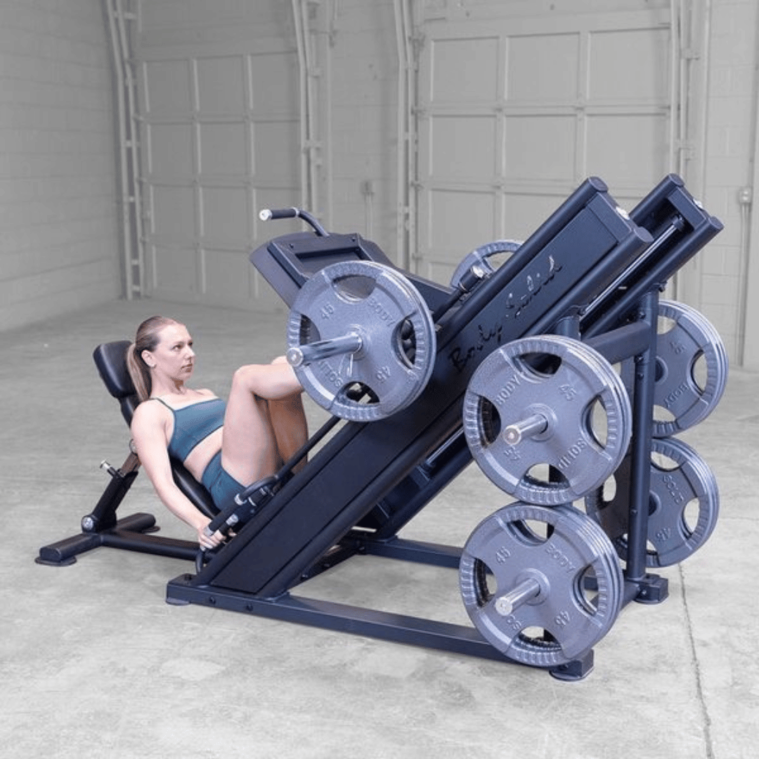 body solid sglp500 pro clubline commercial leg press female user