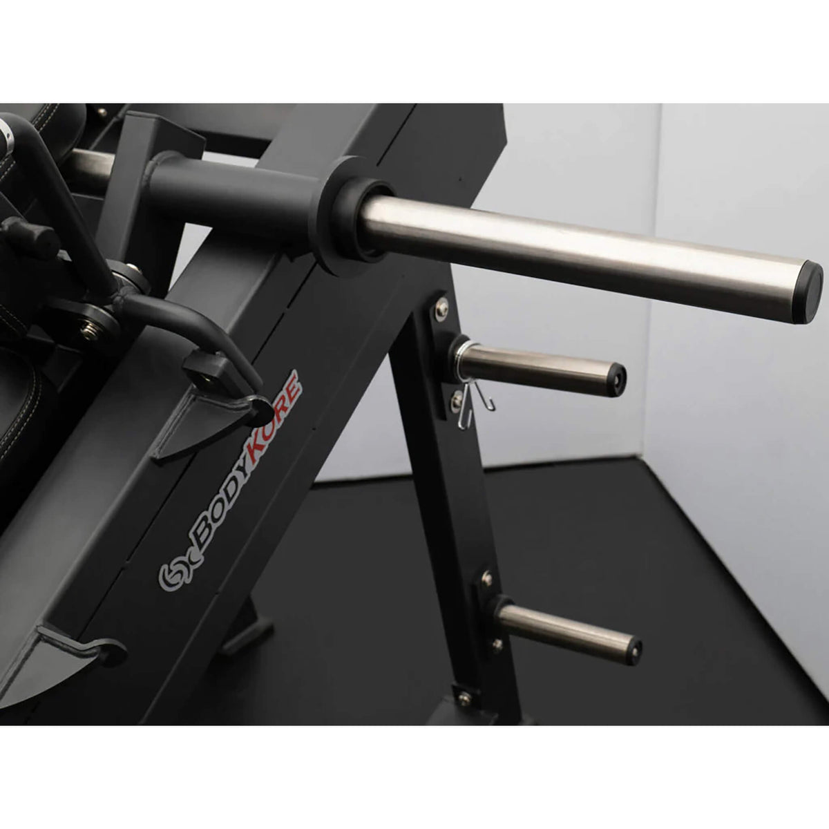 bodykore fl1811 adjustable hack squat weight horns for plate storage