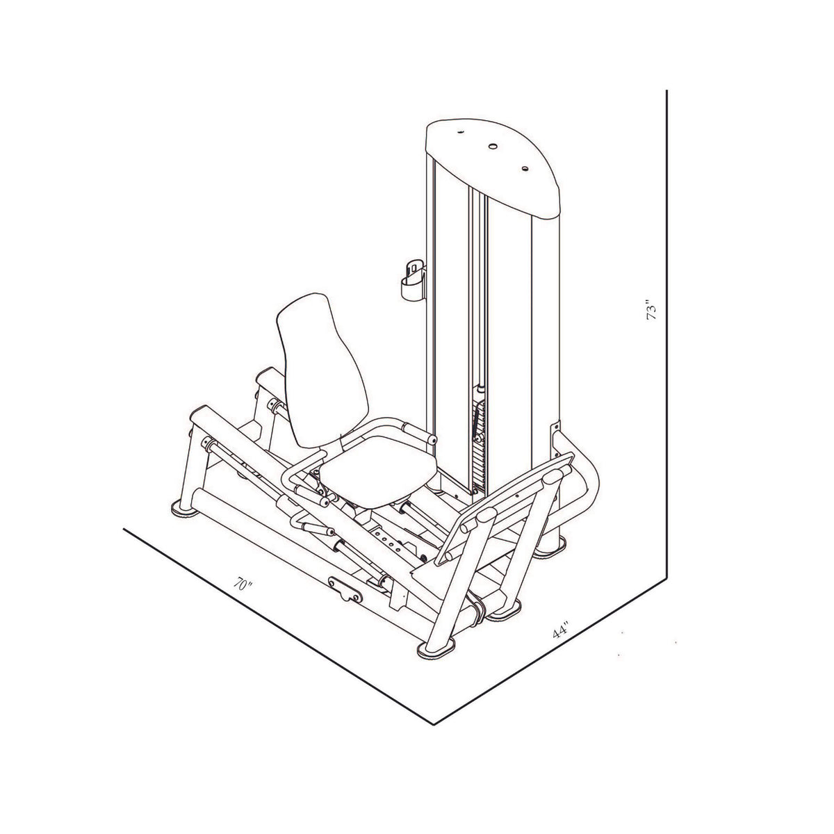 bodykore gr614 seated leg press dimension