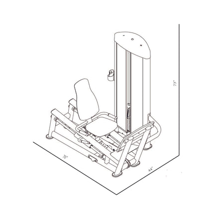 bodykore gr614 seated leg press dimension