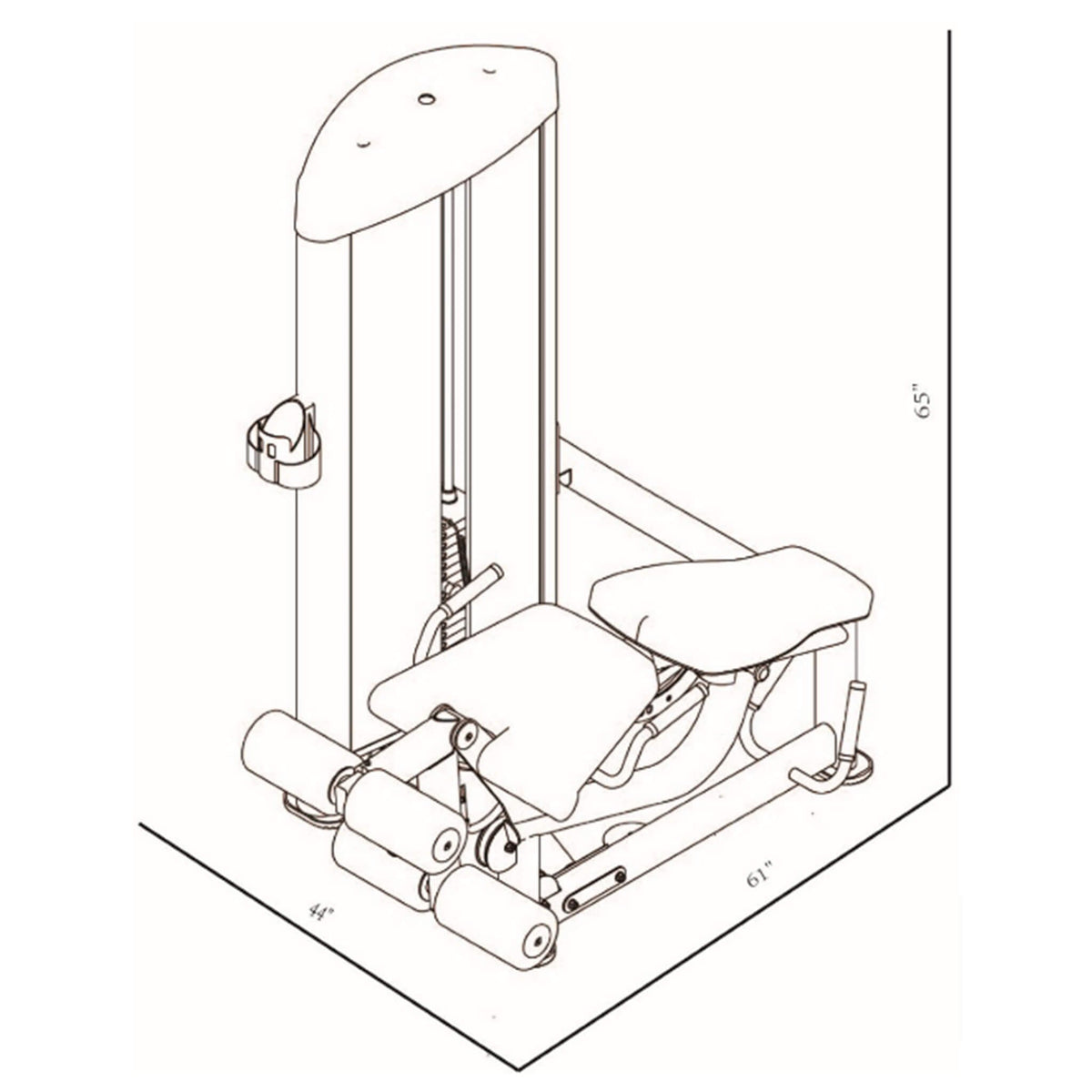 bodykore gr643 leg extension leg prone dimension