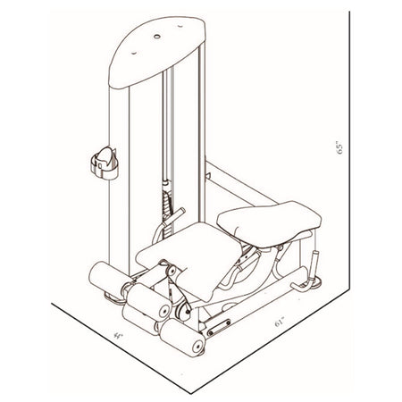 bodykore gr643 leg extension leg prone dimension