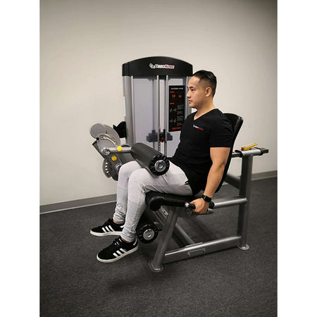 bodykore isolation series gr639 leg extension machine male exercise side view close up