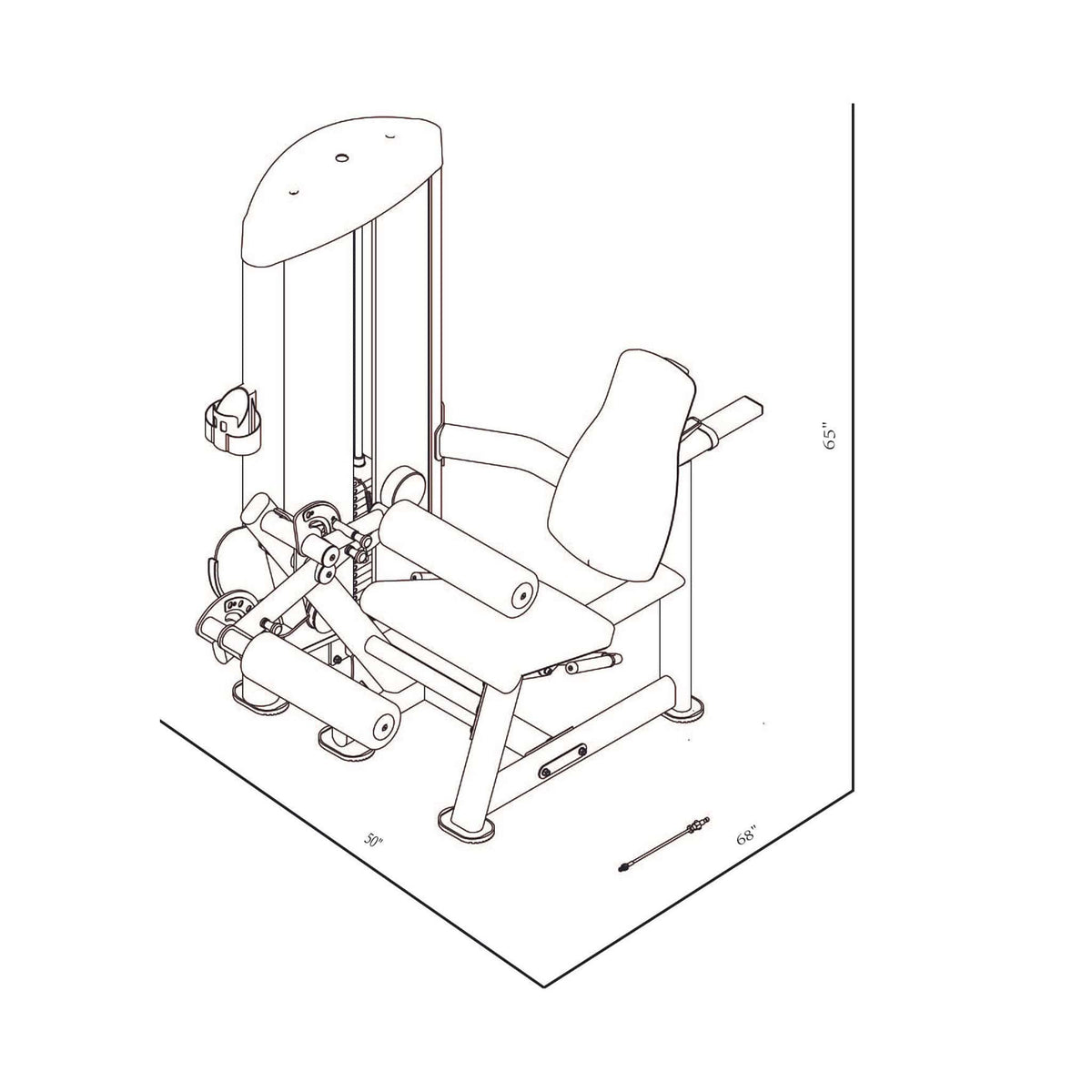 bodykore isolation series leg extension leg curl gr639 dimension