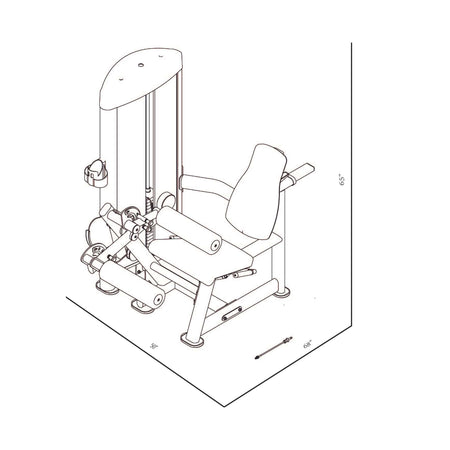 bodykore isolation series leg extension leg curl gr639 dimension