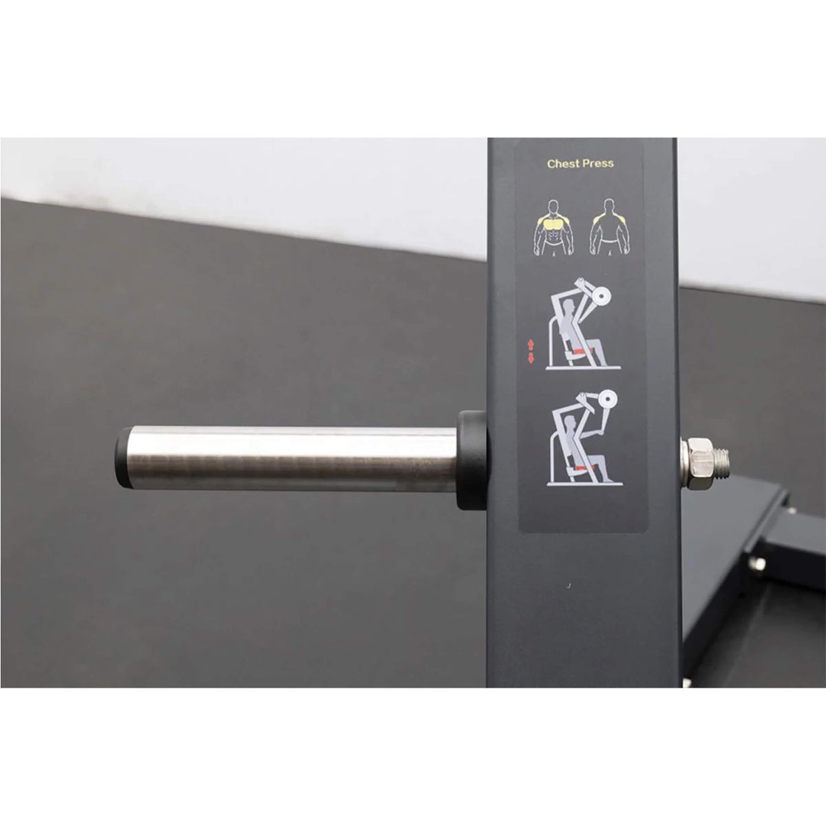 bodykore plate loaded gr801 chest press machine weight plate storage and loading bars