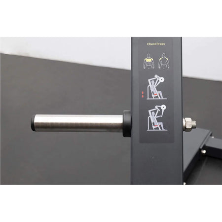 bodykore plate loaded gr801 chest press machine weight plate storage and loading bars