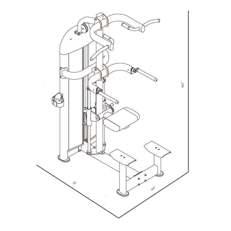 chin dip assist gr636 dimension