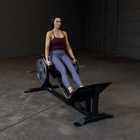 compact leg press gclp100 woman front view