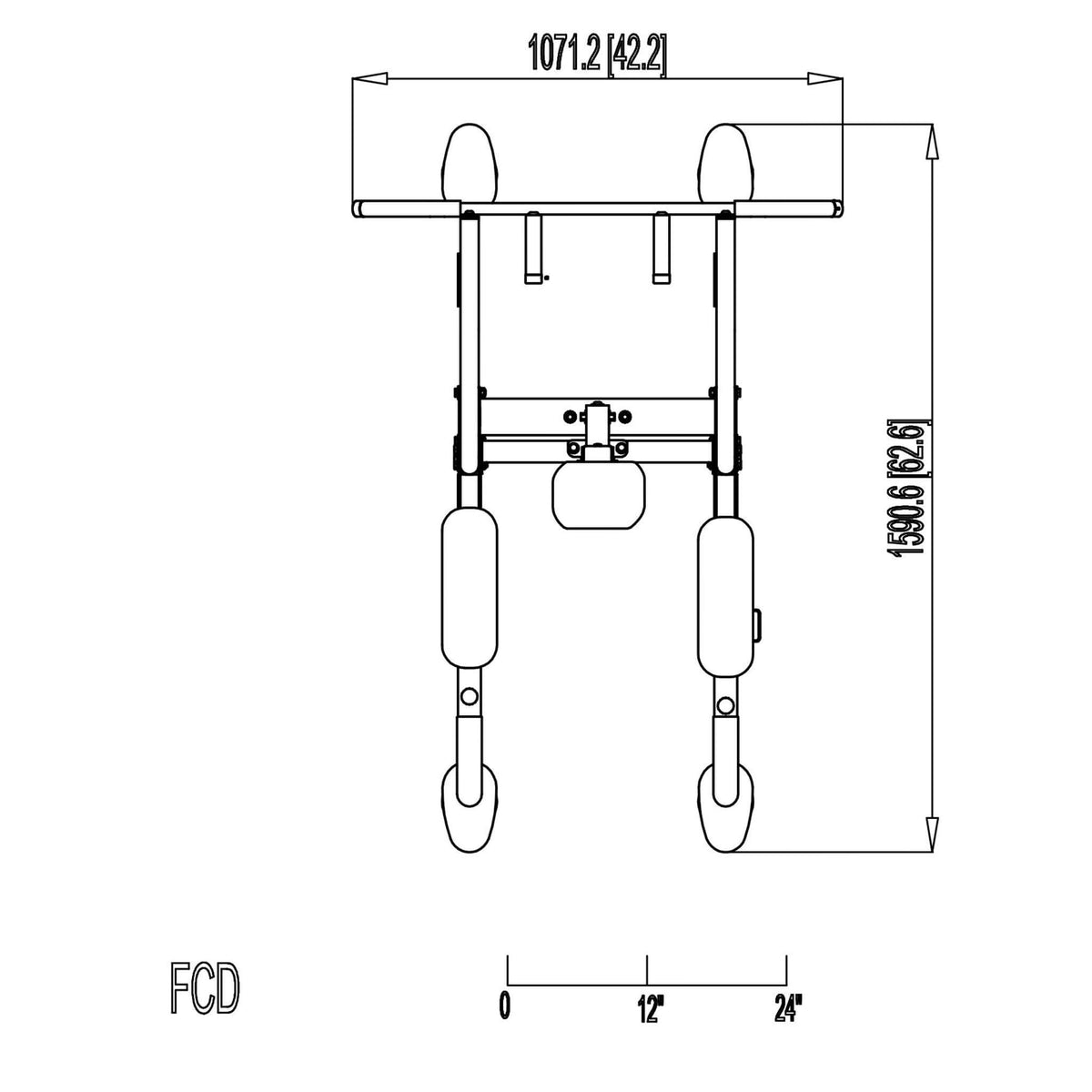 fcd vkr dip pull up station top view dimensions