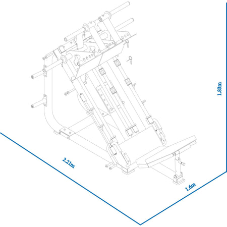 fl1801 isolateral leg press dimension