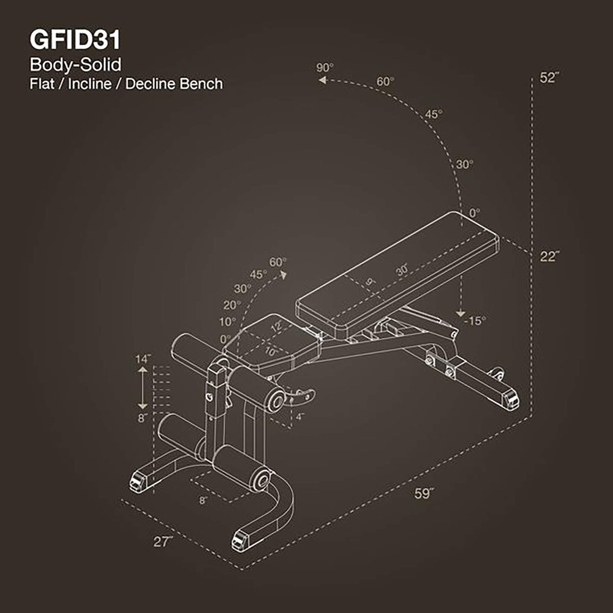 flat incline decline bench gfid31 dimensions