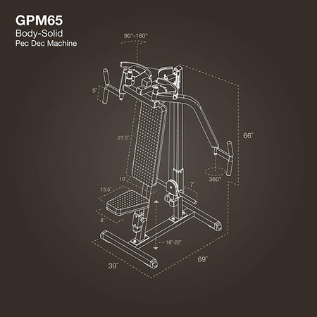 gpm65 plate loaded pec machine dimensions
