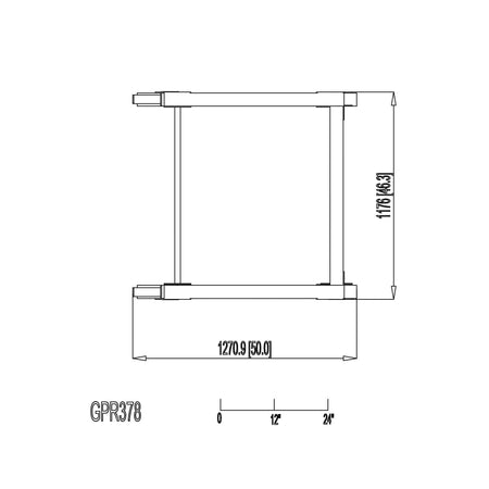 gpr378 body solid pro power rack dimension top view